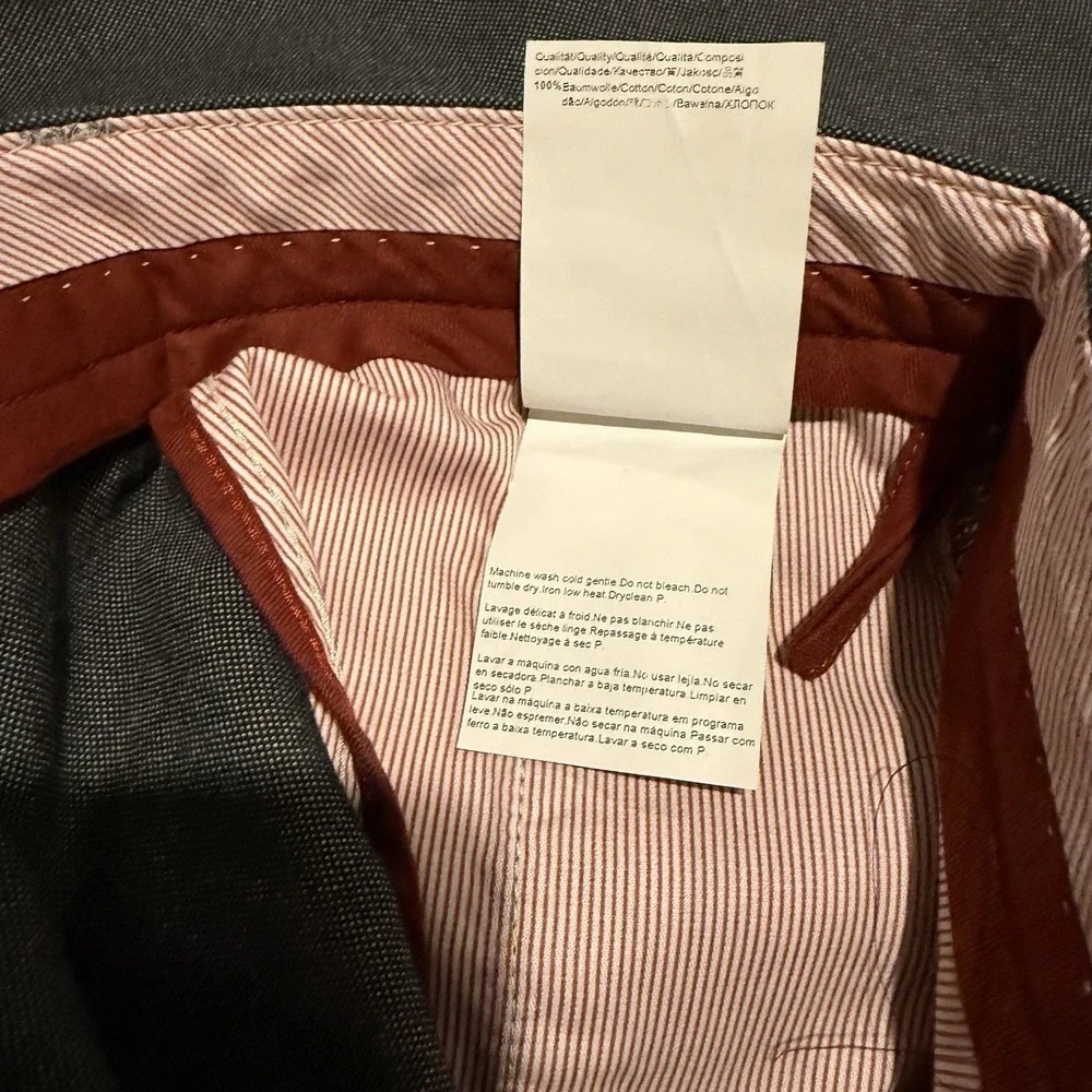 Hugo Boss Crigan1-W Gray Cotton Stretch Chino Straight‎ Pants 36R